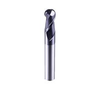 1 Uds 2F45C Molino de extremo de bola 2 flauta HRC45 Nano recubrimiento acero duro hierro fundido herramienta de carburo de latón cortador de fresado de tungsteno(R7X14X100L)
