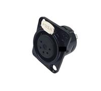 1 Uds 3,4,5,6,7 Pin Macho/Hembra Negro/Plata Metal Cuadrado XLR Conector de Montaje en Panel de Altavoz(5pin Female)
