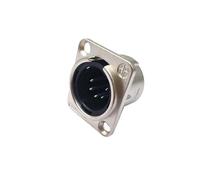 1 Uds 3,4,5,6,7 Pin Macho/Hembra Negro/Plata Metal Cuadrado XLR Conector de Montaje en Panel de Altavoz(5pin Male s)