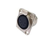 1 Uds 3,4,5,6,7 Pin Macho/Hembra Negro/Plata Metal Cuadrado XLR Conector de Montaje en Panel de Altavoz(5pin Female s)