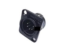 1 Uds 3,4,5,6,7 Pin Macho/Hembra Negro/Plata Metal Cuadrado XLR Conector de Montaje en Panel de Altavoz(5pin Male)