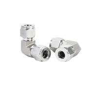 1 Uds 304 316L codo forjado de acero inoxidable doble virolas codo de unión 1/8 "1/4" 3/8 "1/2" 6mm 8mm 10mm 12mm 14mm 16 conectores de tubería(20mm Tube,304 Stainless Steel)