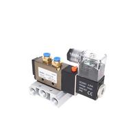 1 Uds 4V210-08 DC24V 12V AC220V AC110V válvula solenoide de 2 posiciones y 5 vías de cuatro posiciones base de aluminio accesorios silenciador conjunto 3 4 5 6 posiciones(8 Stations,DC24V)