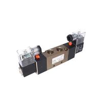 1 Uds 4V320-10 24V DC 12V 110V 220V 3/8 "BSPT válvula solenoide neumática de 2 posiciones y 5 vías(4V320-10 AC110V,12mm fittings)