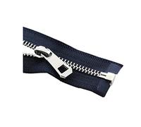 1 Uds 5# cremallera de metal 35-75cm cremallera de extremo abierto para coser monedero chaqueta de plumón abrigo bolsillo accesorios de ropa Diy, Azul marino, 65cm