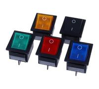 1 Uds 5 uds interruptor basculante de enganche interruptor de alimentación E/S 4 pines con luz 16A 250VAC 20A 125VAC KCD4(Red,1Pcs)