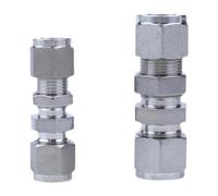 1 Uds 6000-PSI-SS316L 1/16 "-1" 3-25mm Tubo OD Unión de compresión SUS316L acoplador acero inoxidable conector instalación tuberías con bloqueo tuerca(14mm)