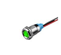 1 Uds. 6mm 8mm 10mm 12mm indicador de advertencia LED de Metal interruptor IP67 3V 5V 12V 220V(LED Green,12mm,12V)