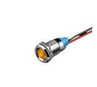 1 Uds. 6mm 8mm 10mm 12mm indicador de advertencia LED de Metal interruptor IP67 3V 5V 12V 220V(LED Yellow,10mm,12V)