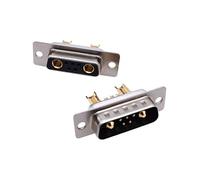 1 Uds 7W2 conector de alta corriente Adaptador de D-SUB 5 + 2 Jack mecanizado Pin cable de Flash dorado completo 20A 30A 40A(20A Male and shell)