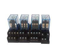 1 Uds., 8-11-14 pines, pequeño relé intermedio electromagnético, CA 5/10A 250V, bobina, con Base de enchufe, luz indicadora(AC 12V)