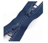 1 Uds 8# Cremallera de Resina 50/60/70/80/90/100Cm Cremalleras de Bloqueo automático para Chaqueta, Azul Marino-Doble, 80Cm