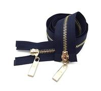 1 Uds 80/100/120cm cierre automático cremallera de Metal cremalleras doradas de doble deslizador para chaquetas abrigo bolso Diy accesorios de costura de ropa, 80cm