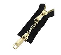 1 Uds 85/100/120cm 10# Cremallera de metal Cremalleras grandes bidireccionales de doble apertura para cremalleras de costura de abrigo de chaqueta de plumón