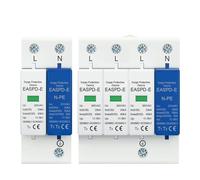 1 Uds AC SPD 1P + NPE 3P + NPE 50KA T1 T2 385V 275V casa protector contra sobretensiones pararrayos protección solar dispositivo descargador de bajo voltaje carril Din(4P,AC 275V)