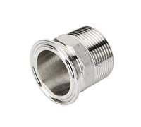 1 Uds. Accesorios de tubería de virola roscada macho sanitaria de acero inoxidable 304 abrazadera triple for mejoras en el hogar, DN15 a DN50(DN20xFerrule 50.5)