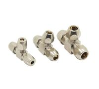 1 Uds Accesorios Neumáticos T-T de latón, virola de compresión de tubería de diámetro exterior 6 8 10 12 14 16mm, junta de ajuste de compresión(OD tube 16-16-16mm)
