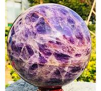1 Uds, Adorno de esfera de cuarzo amatista de fantasía natural, decoración de bola de cristal púrpura -65mm