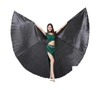 1 Uds. Alas de ISIS for Danza del Vientre, Accesorios , Disfraz Egipcio Oriental Bollywood for Mujeres Adultas para Disfraz(Black,S_Back Not Open)