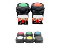 1 Uds AR30FOR-11 10 01 GRBYW interruptor de botón momentáneo de cabeza plana con función de reinicio automático orificio de montaje de 30mm(White,AR30F5R Latching,10 1NO)