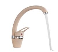 1 Uds baño cocina grifo de fregadero negro con punto mezclador frío y caliente grifo de lavabo curvo(Beige With Dot)