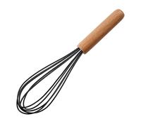 1 Uds batidor Manual for huevos batidor con mango de madera herramientas de cocina crema mezcladora utensilios for hornear(A-Black)
