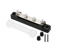 1 Uds. Bloque de Distribución de Energía de 12V bloque de terminales de barra de bus de 100A con cubierta pernos de terminales M4 tornillo de Terminal M6 48VDC 300VAC(Black)