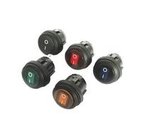1 Uds botón impermeable con interruptor basculante for luz apertura 20MM redondo en forma de barco impermeable interruptor de punto plateado de 3 pines(Blue 3feet)