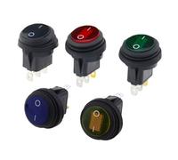 1 Uds. Botón resistente al agua con interruptor basculante ligero de 12V y 220V con apertura de 20MM, interruptores redondos en forma de barco de 3 pines con punto plateado(Red,220V)