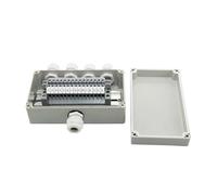 1 Uds. Caja de conexiones de cableado impermeable IP65 1 en 4 salidas 160 * 90 * 60mm con bloques de terminales de carril Din UK2.5B(3 in 3 out box kit)