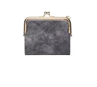 1 Uds. Cartera Corta Retro for Mujer, Monedero con Cierre y Cremallera a la Moda, Tarjetero de Color sólido for, pequeño Dos Pliegues para Viajes Y Centros Comerciales(Grey)