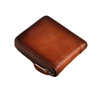 1 Uds Cartera for Hombre Cartera de Cuero Genuino con Cremallera, Bolsa Cambio Tarjeta, Todo en uno, Clip Corto Moda for para Banquetes Y Uso Diario(Brown)