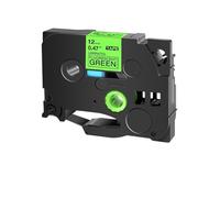 1 Uds cinta TZ Compatible con cartucho de etiquetas Brother 9mm/12mm/18mm 211 221 231 251 etiquetado(Black on Flu-Green,12mm)