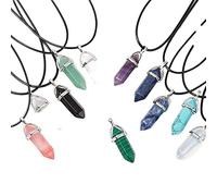 1 Uds collar de cristal natural Hexagonal Bullet Chakra colgante de collar de piedra natural joyería de mujer-CHINA_40cm_