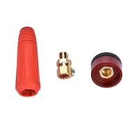 1 Uds. Conector de Cable de Soldadura de la Serie DKJ, Cable de Soldadura de Estilo Europeo, Conector Rápido de Cobre + Adaptador de Ajuste Rápido de Goma para Máquina de Soldadura(DKJ10-25 red)