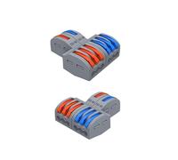 1 Uds. Conector de cableado rápido de Salida múltiple Cable de cableado Divisor Universal Bloque de terminales de Empuje cableado rápido Universal SPL 222 23(SPL-62,10 Pcs)
