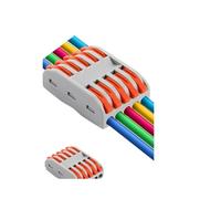 1 Uds. Conector de cableado rápido de Salida múltiple Cable de cableado Divisor Universal Bloque de terminales de Empuje cableado rápido Universal SPL 222 23(SPL-5(PCT-225),10 Pcs)