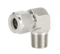 1 Uds. Conector de compresión de doble virola de acero inoxidable 316 macho NPT BSPT codo 1/8 1/4 3/8 1/2 6 8mm reemplazo de instalación de tubería Swagelok(10 mm LOK,0.125 inch Male BSPT)
