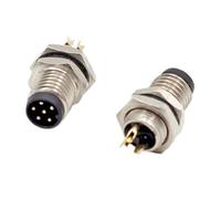 1 Uds. Conector de Montaje Frontal de Placa M8 Tornillo de Alambre Soldado M8x1 Longitud del Cable electrónico Dentro de 30cm(Just Connector,Male Insert_8P)