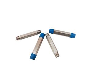 1 Uds. Conector de tubería de acero inoxidable 316 de 50mm, boquilla larga hexagonal, 1/4 pulgadas NPT macho X 1/4 pulgadas NPT macho(3/4")