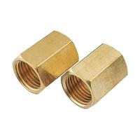 1 Uds conector de tuberías de latón manguera de cobre acoplador de acoplamiento hexagonal conector rápido hilo femenino 1/8 "1/4" 3/8 "1/2" 3/4 "para agua combustible Gas(3/8"-3/4)