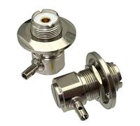 1 Uds conector hembra UHF SO239 mamparo ángulo recto soldadura RG174 RG316 LMR100 RADIO de coche conector Coaxial RF terminales de cable
