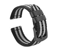 1 Uds correa de reloj de nailon de primera calidad correa de reloj de liberación rápida 18mm 20mm 22mm cinturón de seguridad accesorios de repuesto a rayas militares(Black gray black 2,22mm)