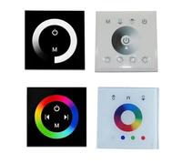 1 Uds DC12V-24V monocromo/RGB/RGBW controlador de pantalla táctil montado en la pared panel de vidrio atenuador interruptor LED RGB controlador de tira de luz(Black Shell,TM04 single color)