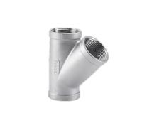 1 Uds. De acero inoxidable 304 en forma de Y, junta de 3 vías, 1/4, 3/8, 1/2, 3/4, 1 ", 2", BSP, rosca hembra/macho, accesorios de tubería de agua bidireccional divididos(R-Shape female threa 1")