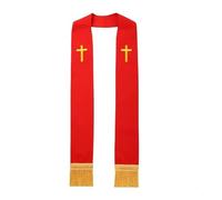 1 Uds. Estola de banda for ministro, chal con borlas cruzadas bordadas for pastores y sacerdotes Para Ceremonias Eclesiásticas(Red)
