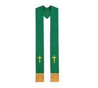 1 Uds. Estola de banda for ministro, chal con borlas cruzadas bordadas for pastores y sacerdotes Para Ceremonias Eclesiásticas(Green2)