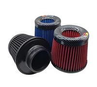 1 Uds filtro de aire 3 pulgadas 76mm coche motocicleta Universal filtro de aire de alto flujo cabeza de seta(Black 76mm)