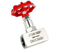 1 Uds G1/4 "3/8" 1/2 "3/4" 1 "304 Válvula De Aguja De Acero Inoxidable, Válvula De Aguja De Hilo Interno J13W-160P, Válvula De Globo De Válvula De Manómetro (Size : 3/4")