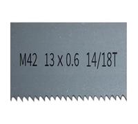 1 Uds. Hoja de sierra de banda M42 Bimetal de 1/2 "para carpintería. 1085-1510mm * 13mm * 0,6mm, con banda de 6-14tpi, admite personalización(14 and 18Tpi,Length 1510mm)
